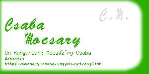csaba mocsary business card